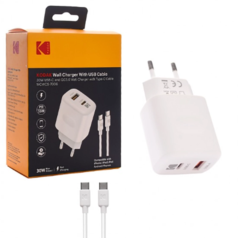 شارژر تایپ سی برند کداک مدل WCWCS-7006 همراه با کابل